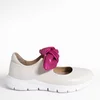 Pantofi casual Piele Naturala Crem cu fuxia Mini Bow picture - 2