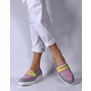 Pantofi casual Piele Naturala Gri cu Roz Nosy