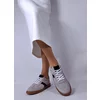 Pantofi casual Piele Naturala intoarsa Bej cu Negru Lara