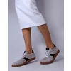 Pantofi casual Piele Naturala intoarsa Bej cu Negru Lara