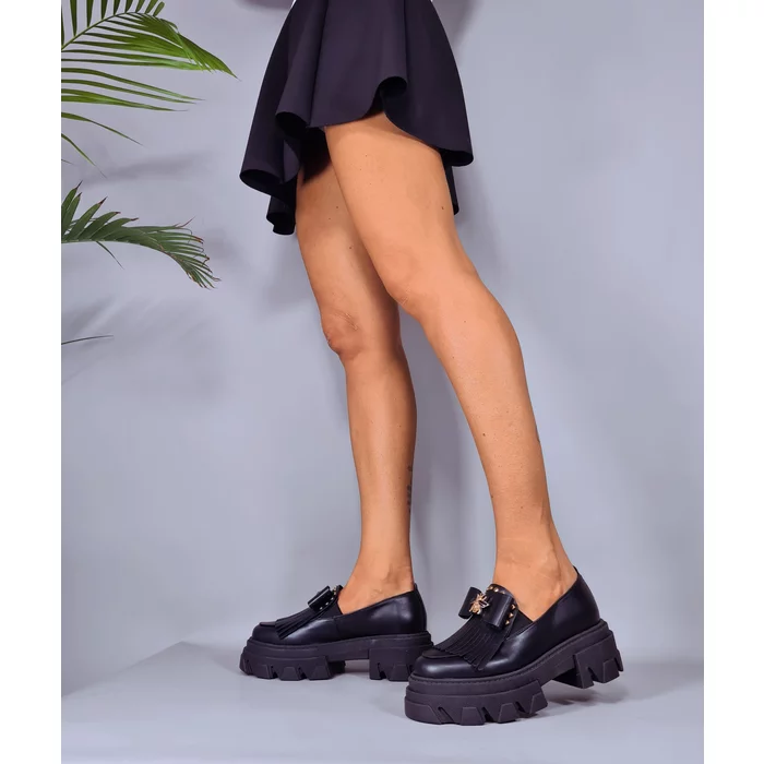 Pantofi casual Piele Naturala Negri Emerald 2 picture - 3