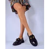 Pantofi casual Piele Naturala Negri naplac cu accesorii Kasia