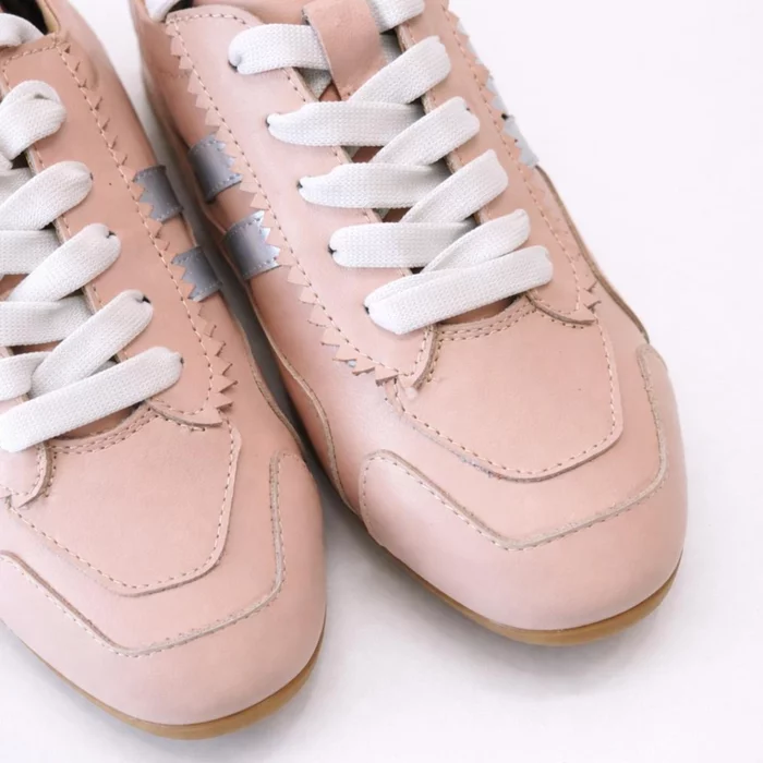 Pantofi casual Piele Naturala Roz cu Argintiu Celio picture - 5