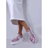 Pantofi casual Piele Naturala Roz cu imprimeu floral Doria