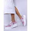 Pantofi casual Piele Naturala Roz cu imprimeu floral Doria