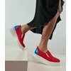 Pantofi casual Piele Naturala si textil rosu Frey