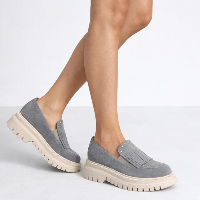 Pantofi casual Piele Naturala velur Gri Arven picture - 2