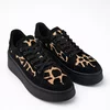 Pantofi casual Piele Naturala velur negru si imprimeu leopard Porto picture - 2