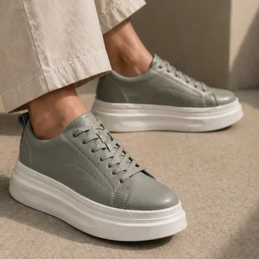Pantofi casual Piele Naturala Verde salvie Ora