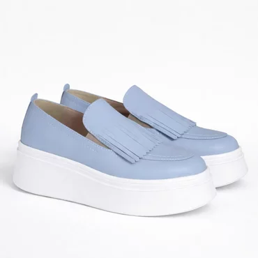 Pantofi casual platforma Piele Naturala Blue Fresh