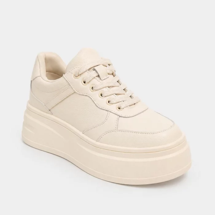 Pantofi casual sport Piele Naturala Bej Pale picture - 4