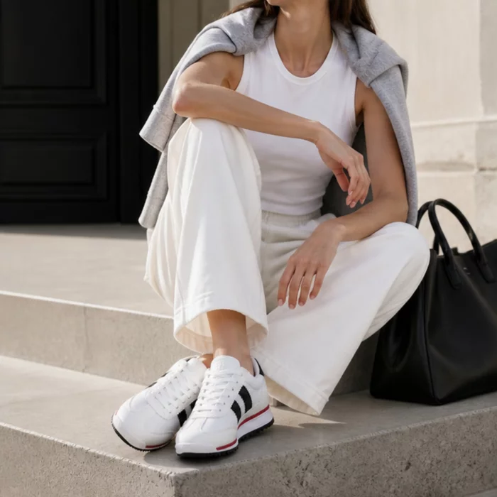 Pantofi casual sport textil albi Flex picture - 4