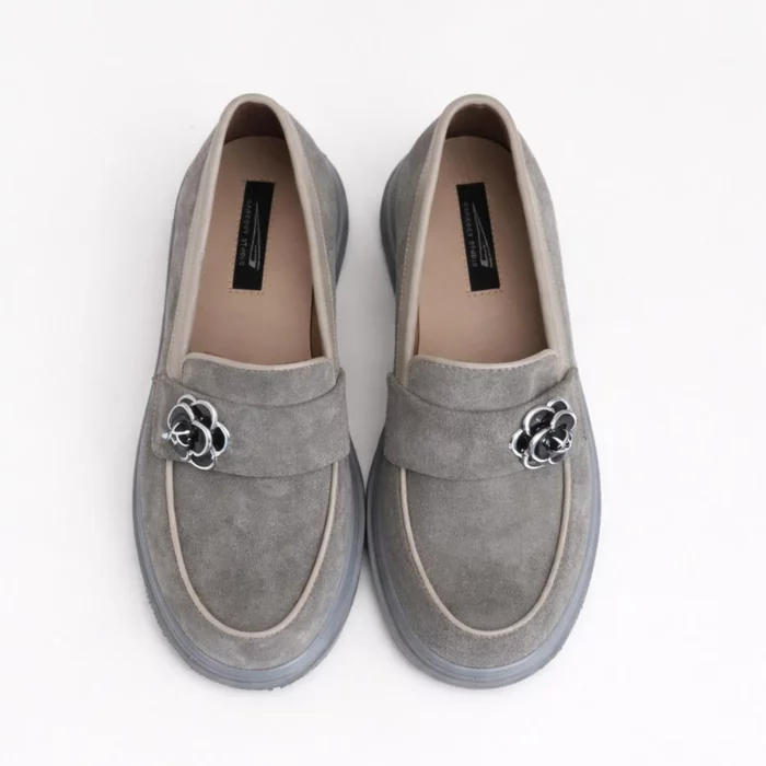 Pantofi dama casual Piele Naturala Taupe Camelia picture - 3