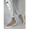 Pantofi dama casual Piele Naturala verde cu orange Thiana