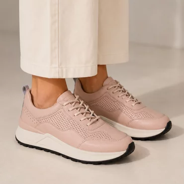 Pantofi dama casuals port Piele Naturala Roz Moka