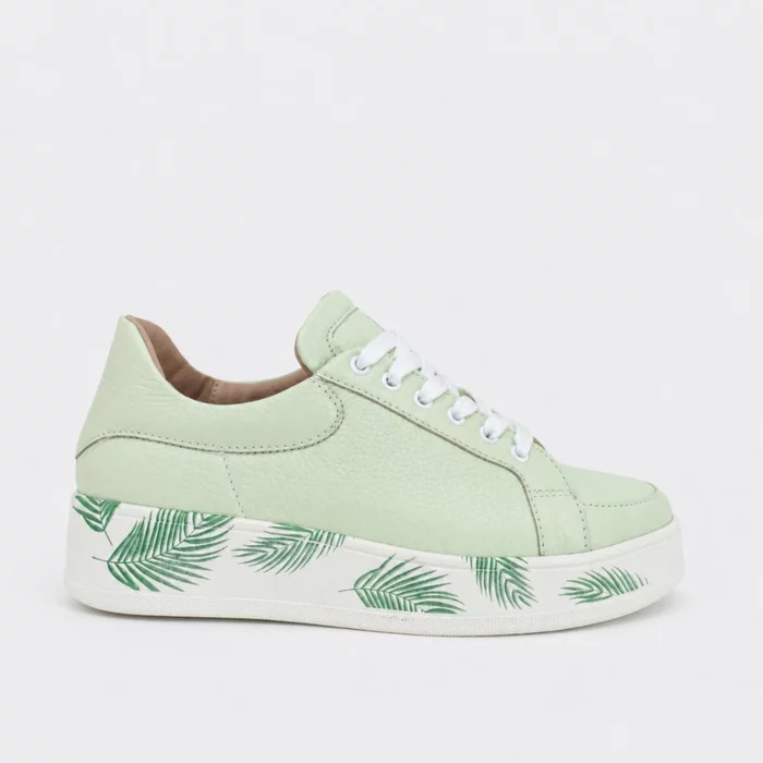 Pantofi dama casuals sport Piele Naturala Verde Fistic Alesya picture - 2