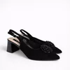 Pantofi dama eleganti Piele Naturala Negri cu aplicatie florala Eclipse picture - 3