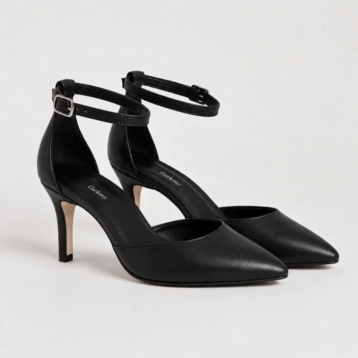 Pantofi dama eleganti Piele Naturala Negri cu toc mic Alira picture - 6