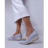 Pantofi dama Piele Naturala Blue cu Bej Oldy