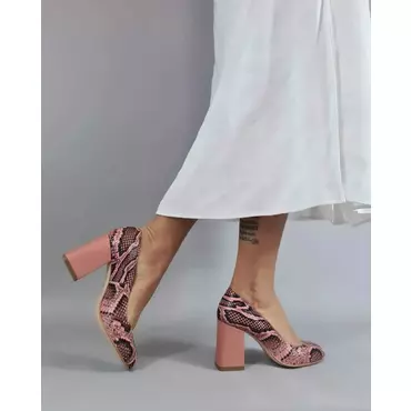 Pantofi dama Piele Naturala imprimeu somon Gioelia