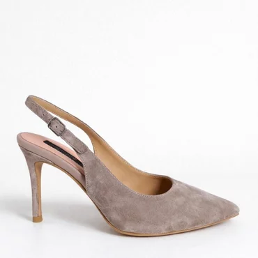Pantofi dama stiletto Piele Naturala Taupe Garkony Belle