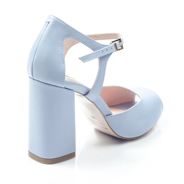 Pantofi dama tip sanda Piele Naturala Blue cu accesoriu detasabil Garkony Iris picture - 3