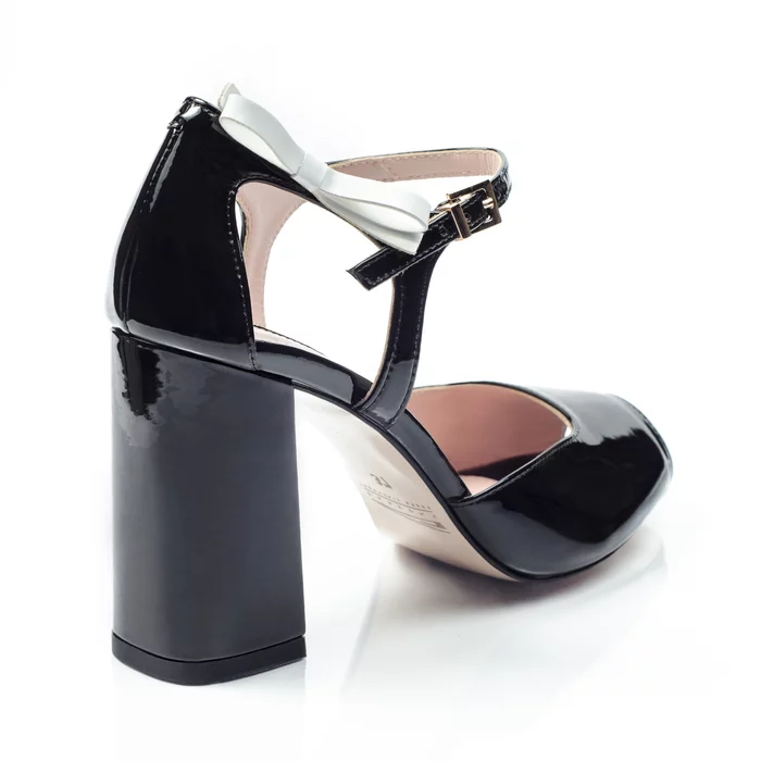 Pantofi dama tip sanda Piele Naturala naplac Negru Garkony Iris picture - 3