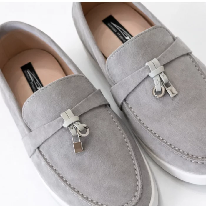Pantofi loafer Piele Naturala Easy Grey picture - 2