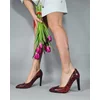Pantofi Piele Naturala Imprimeu sarpe rosu Vanesa