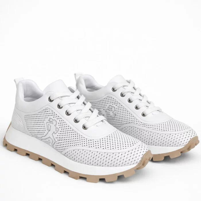 Pantofi sport din Piele Naturala perforata Albi Flow picture - 4