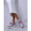 Pantofi sport Piele Naturala Albi cu Roz Selina