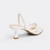 Pantofi stiletto eleganti din dantela Albi cu toc mic Lolita picture - 6