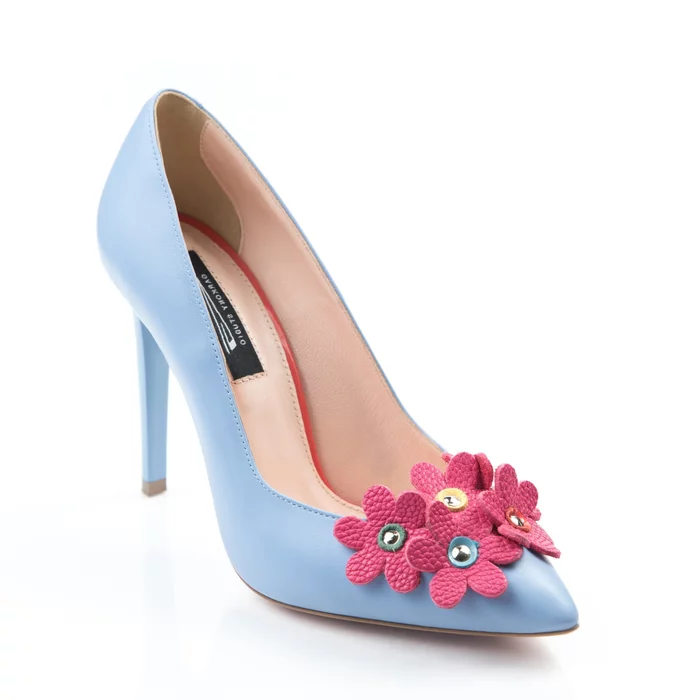 Pantofi stiletto piele bleu trend Spring picture - 3