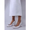 Pantofi stiletto Piele Naturala Albi cu accesoriu detasabil Francesca
