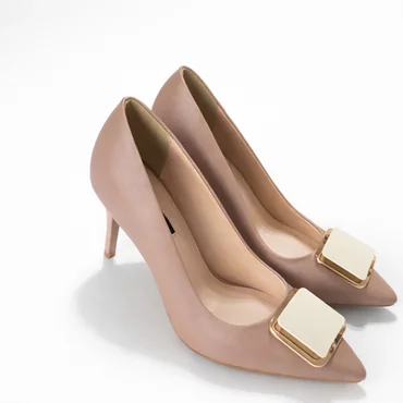 Pantofi stiletto Piele Naturala bej Danelia