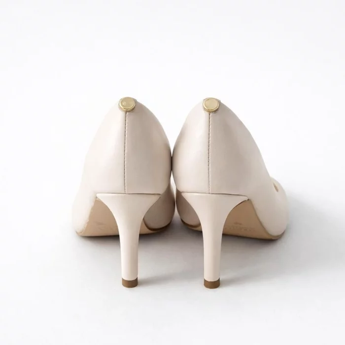 Pantofi stiletto Piele Naturala Crem Aylin picture - 3