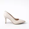 Pantofi stiletto Piele Naturala Crem cu accesoriu detasabil Maestro picture - 3