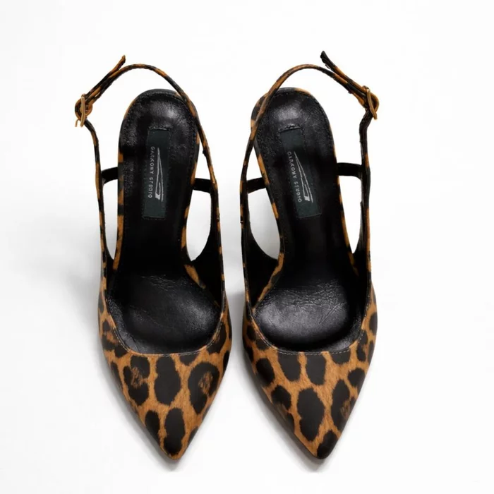 Pantofi stiletto Piele Naturala imprimeu leopard Sandy picture - 4