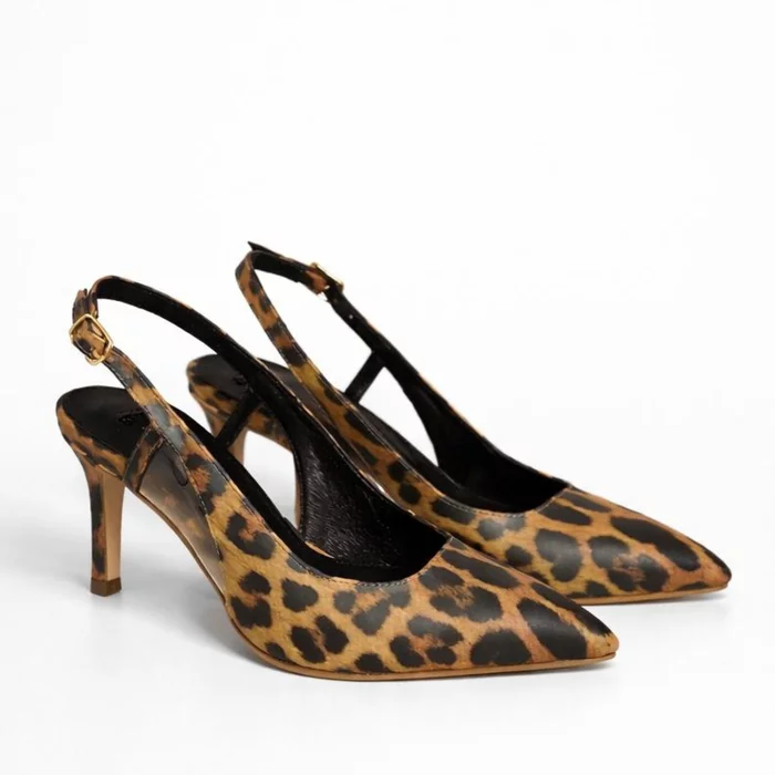 Pantofi stiletto Piele Naturala imprimeu leopard Sandy picture - 3
