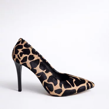 Pantofi stiletto Piele Naturala imprimeu ponei leopard Classy