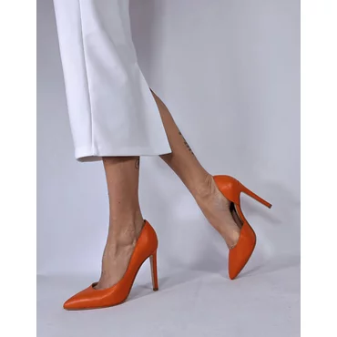 Pantofi stiletto Piele Naturala Orange Kate