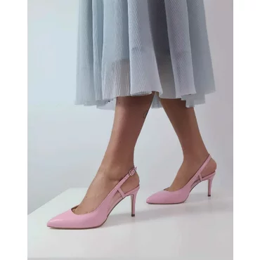 Pantofi stiletto Piele Naturala roz Sandy