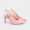 Pantofi stiletto Piele Naturala Roz Taya picture - 3