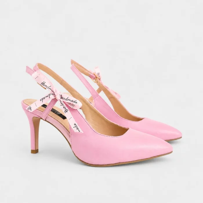 Pantofi stiletto Piele Naturala Roz Taya picture - 3