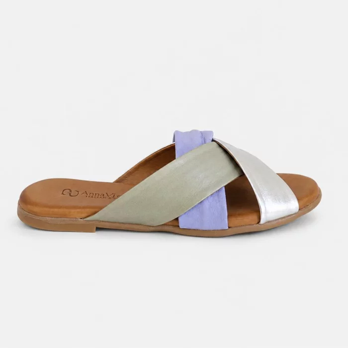 Papuci dama comfort Piele Naturala Multicolori cu talpa joasa Nyra picture - 2
