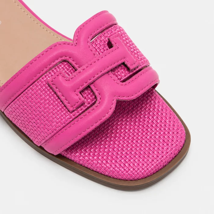 Papuci dama din Textil Fuxia cu talpa joasa confortabila Dalia picture - 3