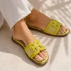 Papuci dama din Textil Galben lamaie cu talpa joasa confortabila Dalia picture - 1