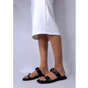 Papuci dama Piele Naturala Neagra, casual Gabrielly