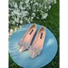 Balerini Piele Naturala Nud roze cu funda Love Angel picture - 3