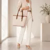 Geanta dama din Piele Naturala Crem cu Camel Aurelia picture - 2